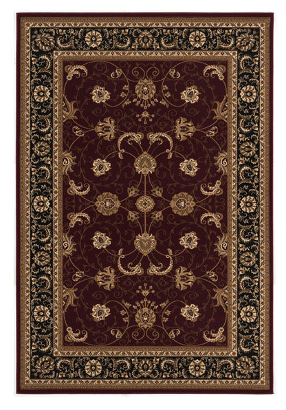 10' X 13' Red and Beige Oriental Distressed Area Rug