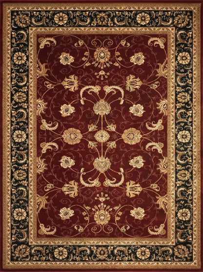 10' X 13' Red and Beige Oriental Distressed Area Rug