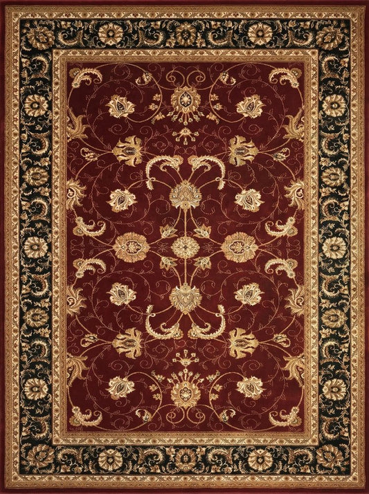 10' X 13' Red and Beige Oriental Distressed Area Rug