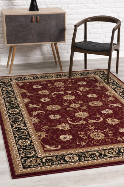 10' X 13' Red and Beige Oriental Distressed Area Rug