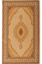 10' X 13' Beige and Ivory Oriental Washable Non Skid Area Rug