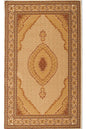 10' X 13' Beige and Ivory Oriental Washable Non Skid Area Rug