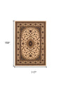 10' X 13' Beige and Black Oriental Washable Non Skid Area Rug