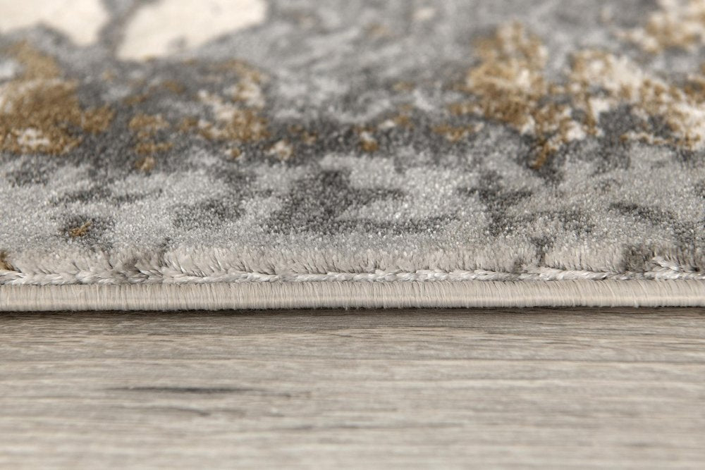 9' X 12' Gray And Ivory Abstract Washable Area Rug