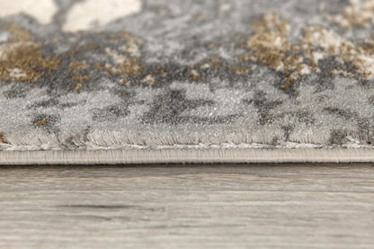 9' X 12' Gray And Ivory Abstract Washable Area Rug