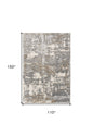 9' X 12' Gray And Ivory Abstract Washable Area Rug