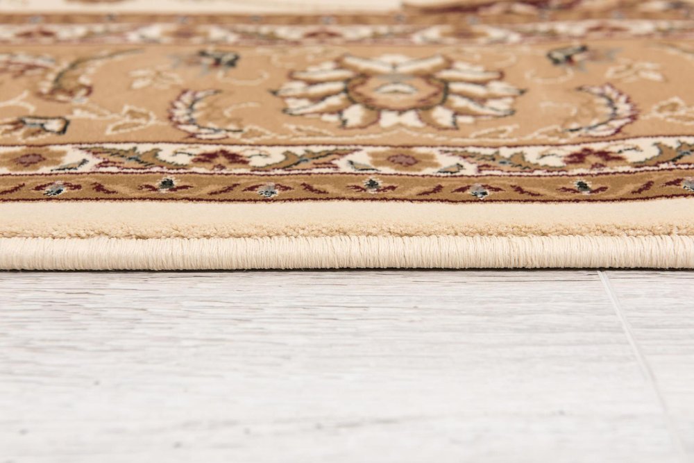 10' X 13' Beige and Brown Oriental Washable Non Skid Area Rug
