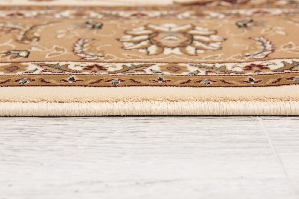 10' X 13' Beige and Brown Oriental Washable Non Skid Area Rug