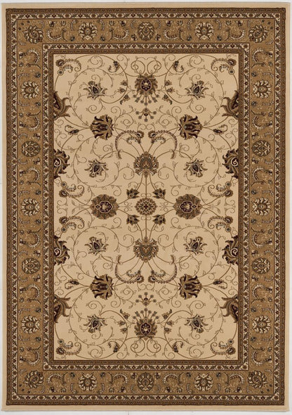 10' X 13' Beige and Brown Oriental Washable Non Skid Area Rug