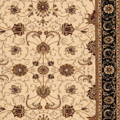 10' X 13' Black and Tan Oriental Washable Non Skid Area Rug