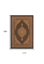 10' X 13' Beige and Black Oriental Washable Non Skid Area Rug
