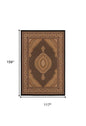 10' X 13' Beige and Black Oriental Washable Non Skid Area Rug