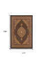 10' X 13' Beige and Black Oriental Washable Non Skid Area Rug