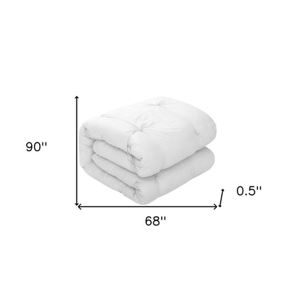 White Twin Polyester 180 Thread Count Washable Down Comforter Set