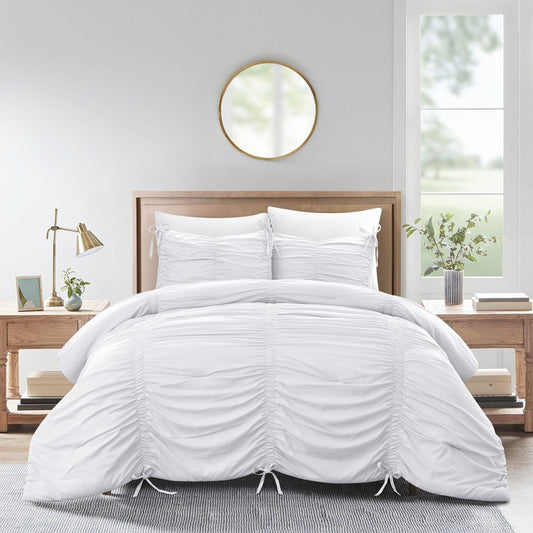 White Queen Polyester 180 Thread Count Washable Down Comforter Set
