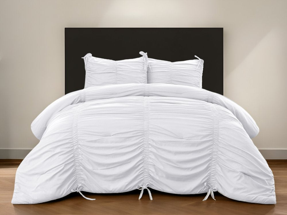 White Queen Polyester 180 Thread Count Washable Down Comforter Set