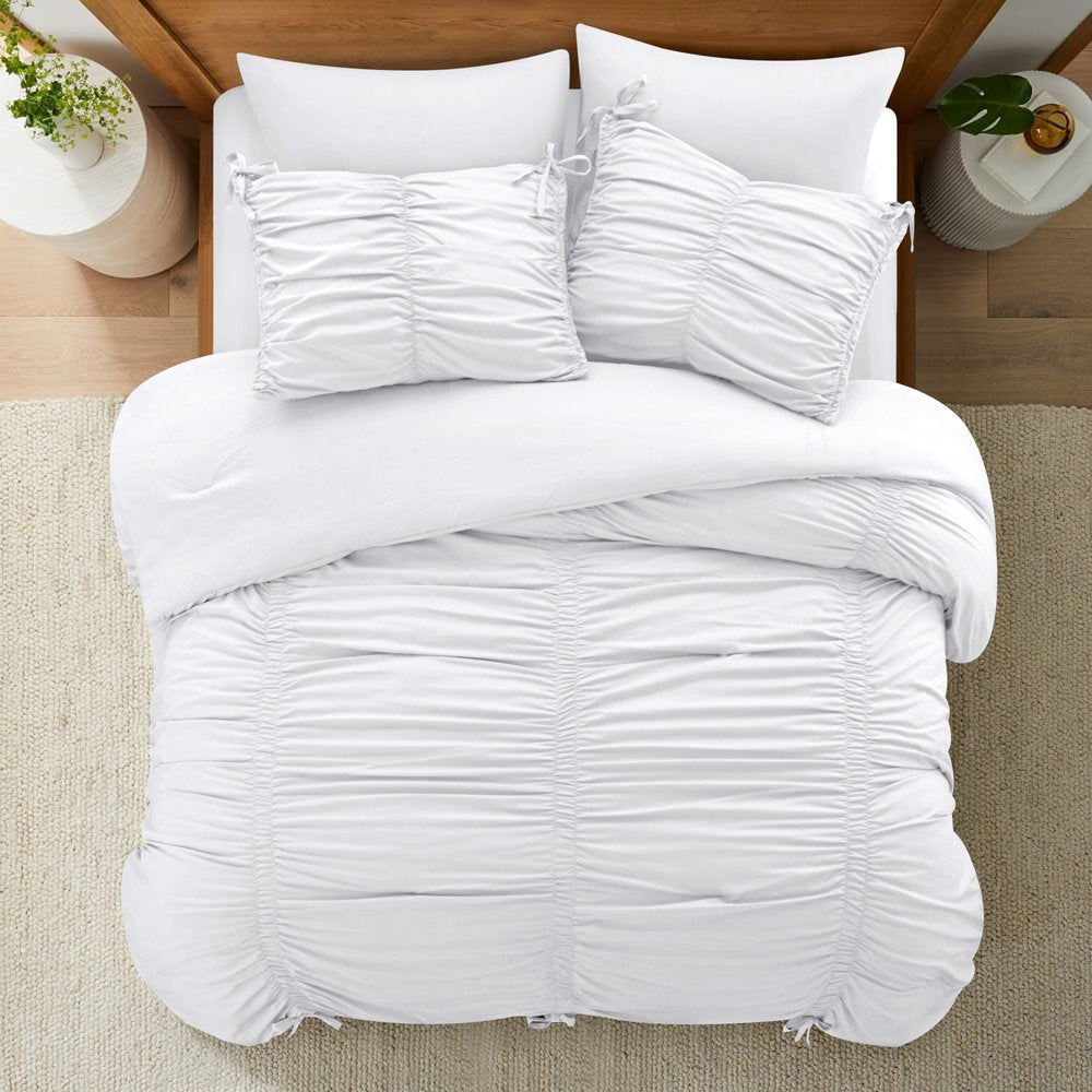 White Queen Polyester 180 Thread Count Washable Down Comforter Set