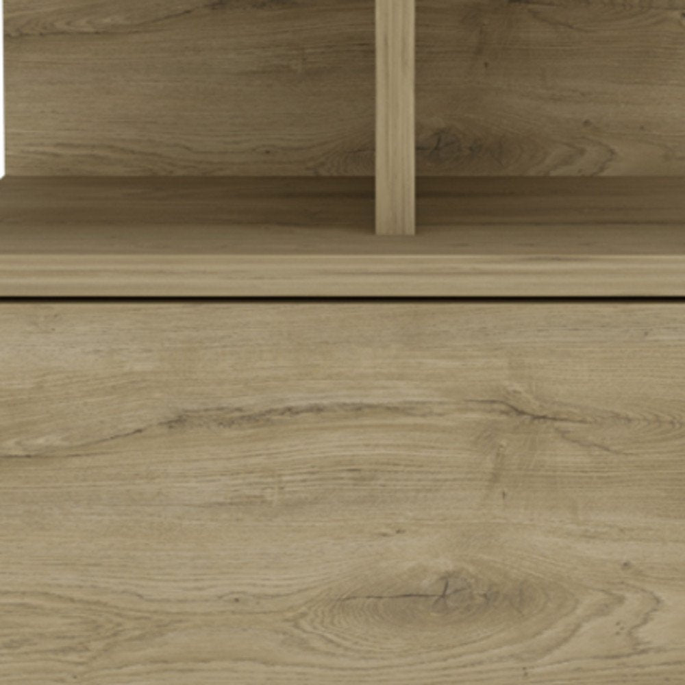 12" Beige Wood One Drawer Nightstand