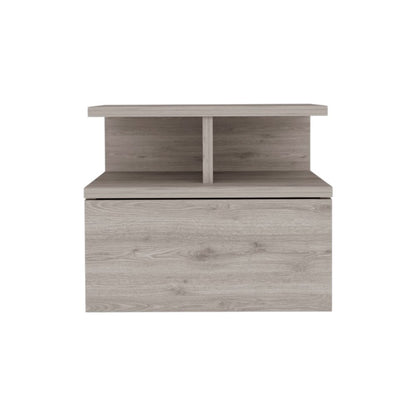 12" Light Gray Wood One Drawer Nightstand
