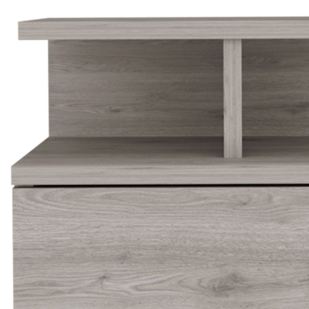 12" Light Gray Wood One Drawer Nightstand