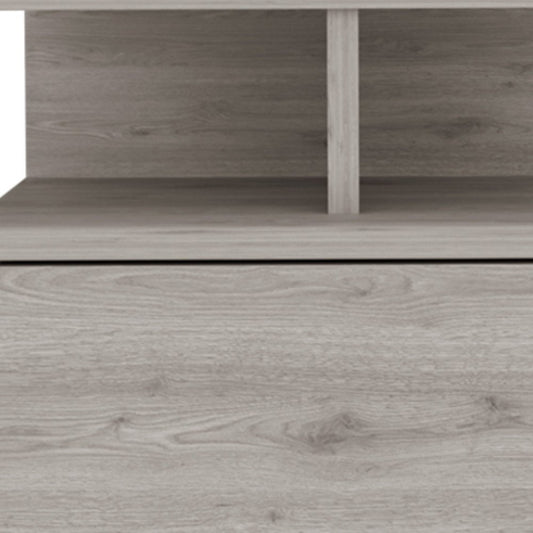 12" Light Gray Wood One Drawer Nightstand