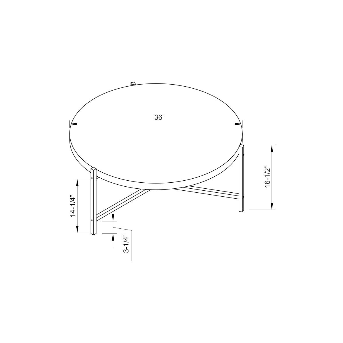 37" White And Silver Wood And Stainless Steel Round Coffee Table