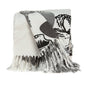 52" X 67" Ivory and Gray Woven Cotton Coastal Seashell Throw Blanket with Fringe