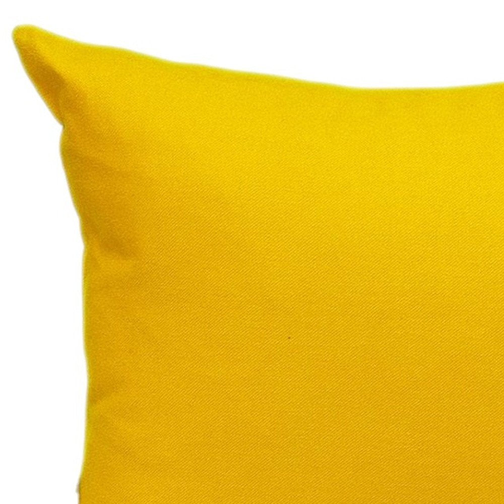 12" X 18" Yellow Cotton Lumbar Throw Pillow