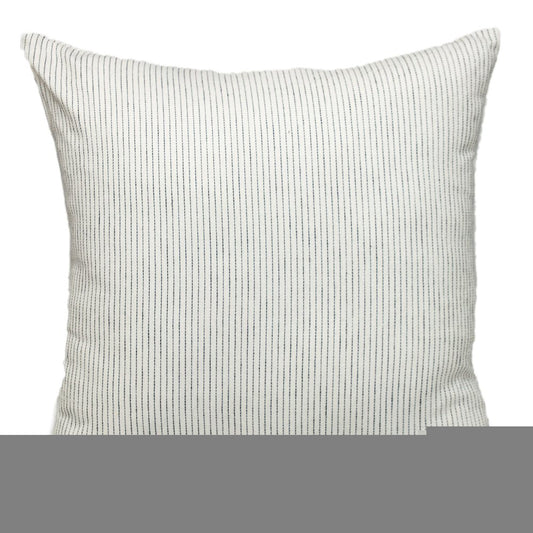 20" Brown and White Striped Cotton Throw Pillow