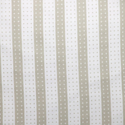 16" Taupe and White Striped Cotton Throw Pillow