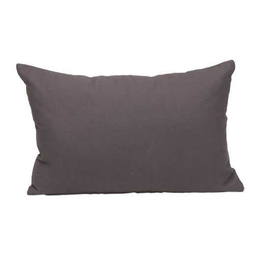 12" X 18" Gray Cotton Throw Pillow