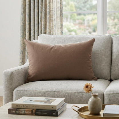 12" X 18" Brown Cotton Throw Pillow