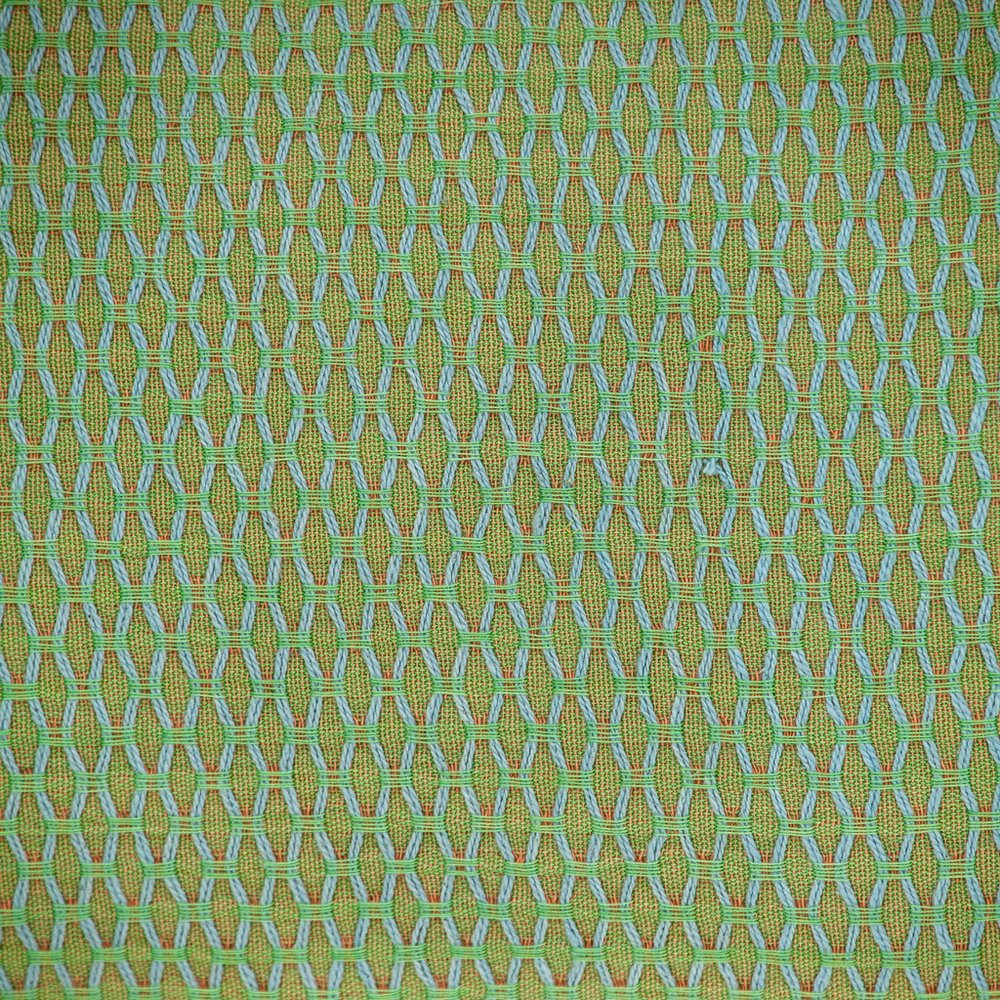 14" X 20" Green And Beige Cotton Lumbar Throw Pillow with Embroidery and Fringe