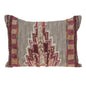 14" X 20" Beige and Pink Southwestern Cotton Throw Pillow With Embroidery