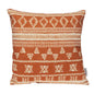 18" X 18" Orange and Ivory Southwestern Cotton Throw Pillow