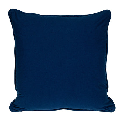 20" Blue Greek Key Cotton Throw Pillow