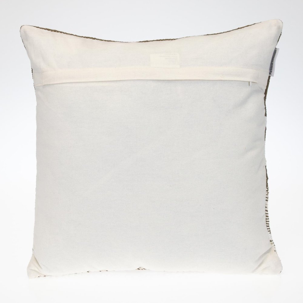 18" Brown And White Cotton Striped Throw Pillow