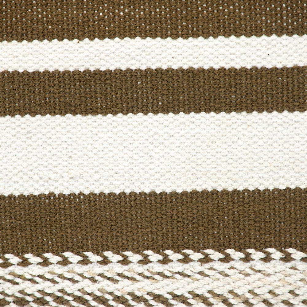 18" Brown And White Cotton Striped Throw Pillow