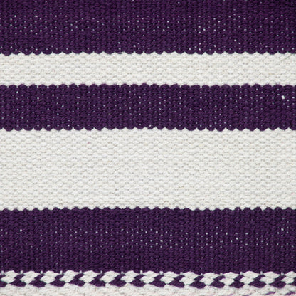 18" Purple and White Striped Cotton Throw Pillow