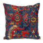 18" Blue and Red Cotton Throw Pillow