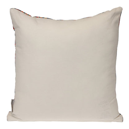 18" Blue and Red Cotton Throw Pillow