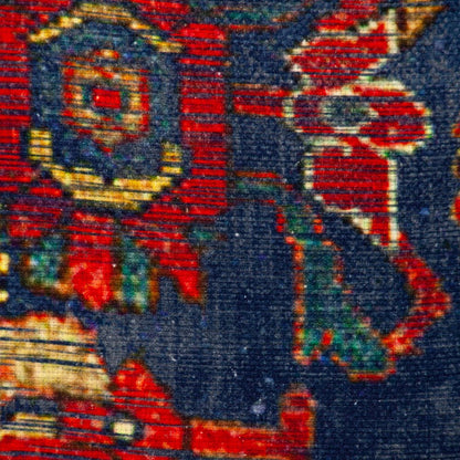 18" Blue and Red Cotton Throw Pillow