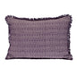 14" X 20" Purple and White Striped Cotton Throw Pillow With Fringe
