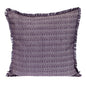 24" Purple and White Cotton Throw Pillow with Fringe