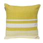 18" Yellow And White Striped Cotton Throw Pillow
