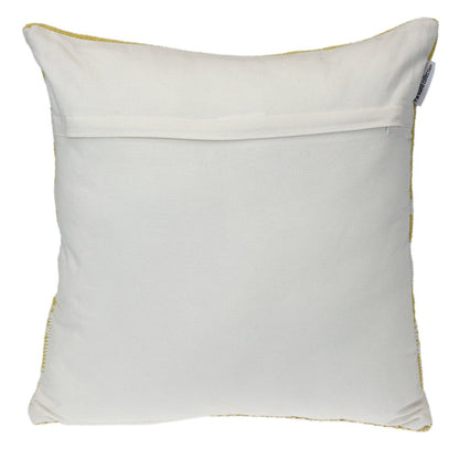 18" Yellow And White Striped Cotton Throw Pillow