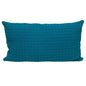 14" X 26" Teal Cotton Lumbar Throw Pillow with Texture