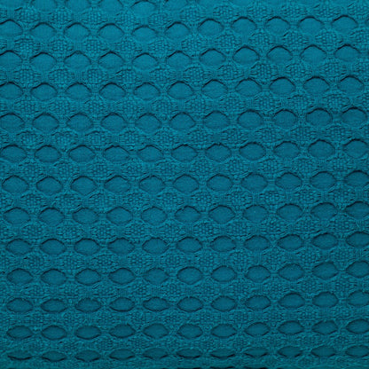 14" X 26" Teal Cotton Lumbar Throw Pillow with Texture