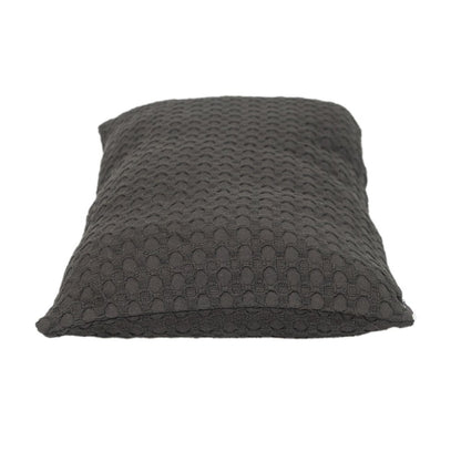 14" X 26" Dark Gray Cotton Lumbar Throw Pillow with Texture