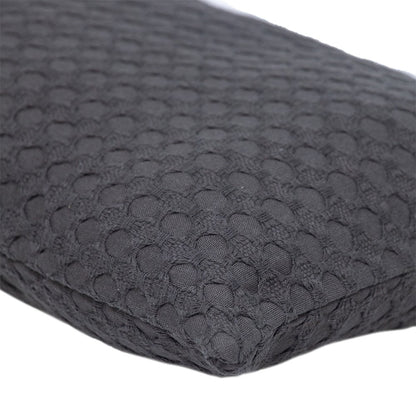 14" X 26" Dark Gray Cotton Lumbar Throw Pillow with Texture